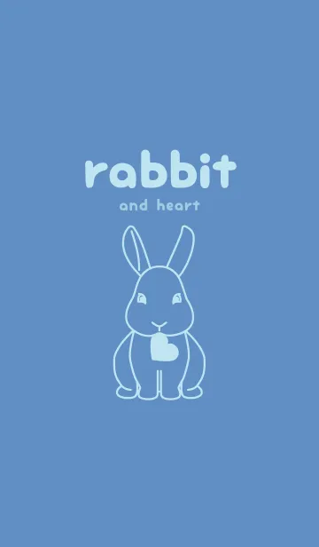 [LINE着せ替え] ウサギとハート (ペールパステルブルー)の画像1