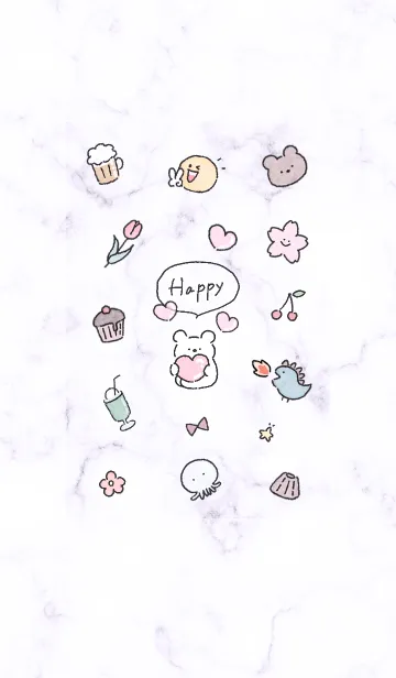 [LINE着せ替え] 愛を届けるクマ♥パープル14_1の画像1