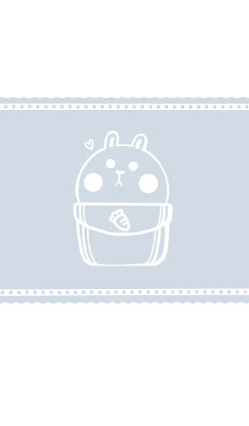 [LINE着せ替え] Pocket cute rabbit J-gray indigo (bw1)の画像1