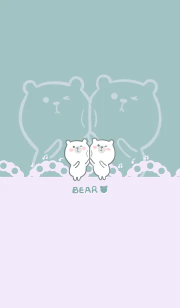 [LINE着せ替え] Dancing Bear - Gray Indigo (Pu2)の画像1