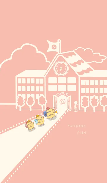 [LINE着せ替え] Yellow Duck School fun-red orange (Be4)の画像1