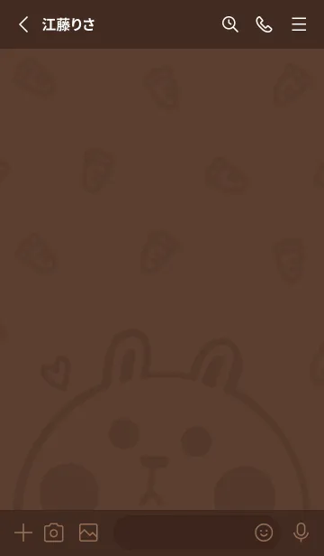 [LINE着せ替え] Bunny and Carrot J-Coco Brown (Br1)の画像2