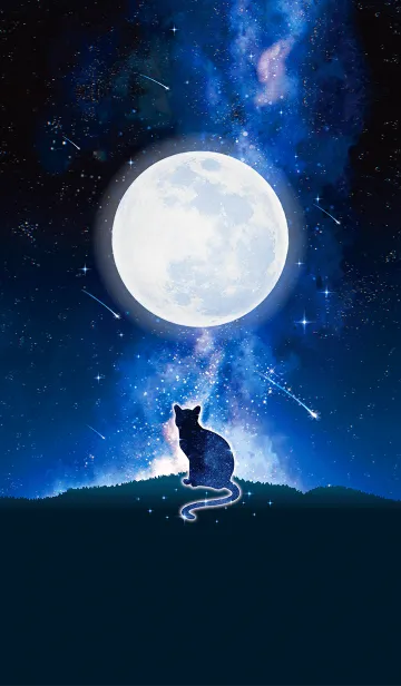 [LINE着せ替え] 幸福を呼び込む✨満月とネコの画像1