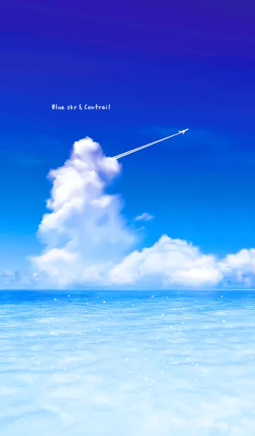[LINE着せ替え] グングン運気UP✨青空と飛行機雲の画像1