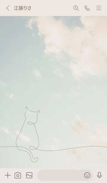 [LINE着せ替え] Line drawing cat_10の画像2