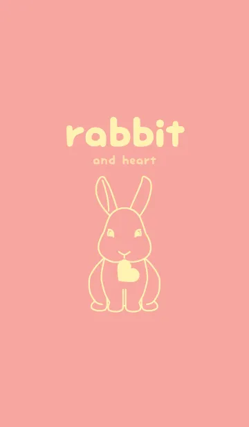 [LINE着せ替え] ウサギとハート (ディープシェルピンク)の画像1