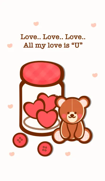 [LINE着せ替え] Mini bear mini heart 2の画像1