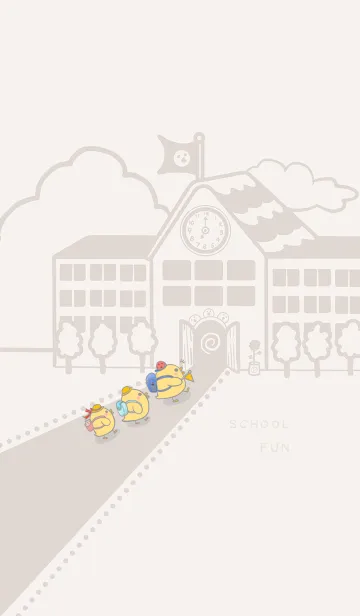 [LINE着せ替え] Yellow Duck School fun-khaki gray (Be1)の画像1