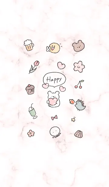 [LINE着せ替え] 愛を届けるクマ♥レッド15_1の画像1