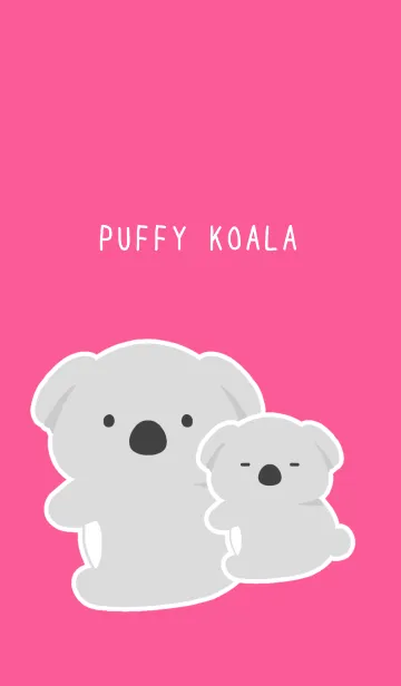 [LINE着せ替え] おんぶコアラ/ショッキングピンクの画像1