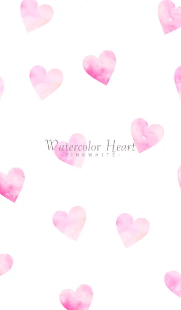 [LINE着せ替え] WatercolorHeart - PINKWHITE 12の画像1