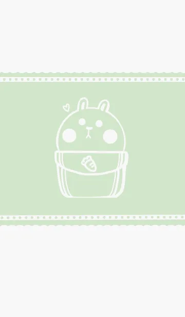 [LINE着せ替え] Pocket cute rabbit J-lightGrayGreen(bw1)の画像1