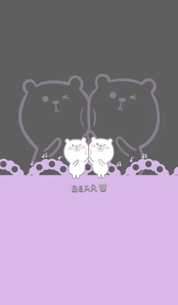 [LINE着せ替え] Dancing Bear-Dark Gray (Pu2)の画像1