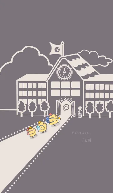 [LINE着せ替え] Yellow Duck School fun-Grey Magenta(Be1)の画像1