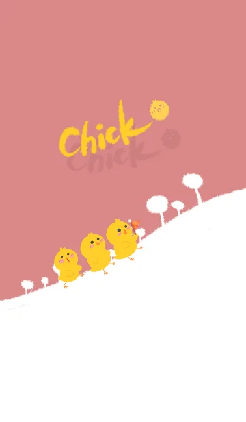 [LINE着せ替え] Chick-red (bw4)の画像1