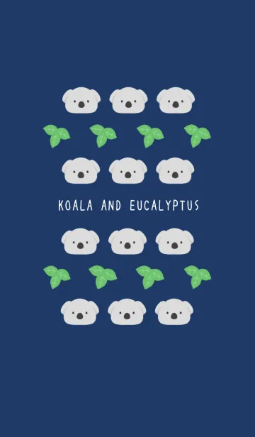 [LINE着せ替え] コアラとユーカリ/ネイビーブルーの画像1