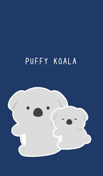 [LINE着せ替え] おんぶコアラの着せかえ/ネイビーブルーの画像1