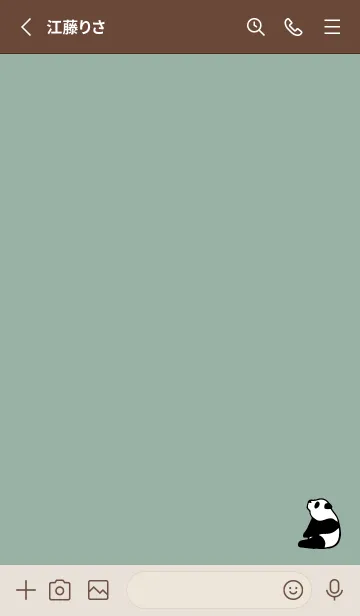 [LINE着せ替え] カーキ : パンダの着せ替えの画像2