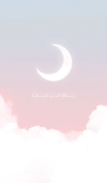 [LINE着せ替え] 雲と三日月 - ローズクォーツ セレニティ 3の画像1