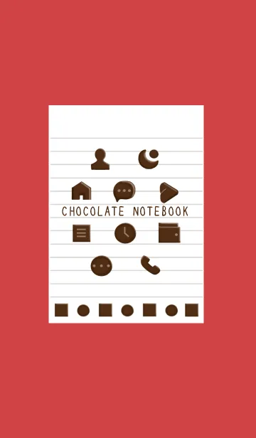 [LINE着せ替え] チョコレートノート/レッド/ベージュの画像1