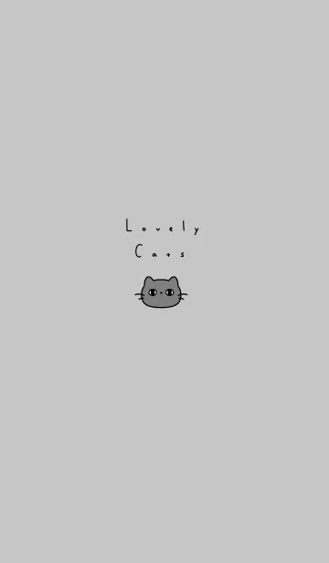 [LINE着せ替え] ねこ。グレーブラックの画像1