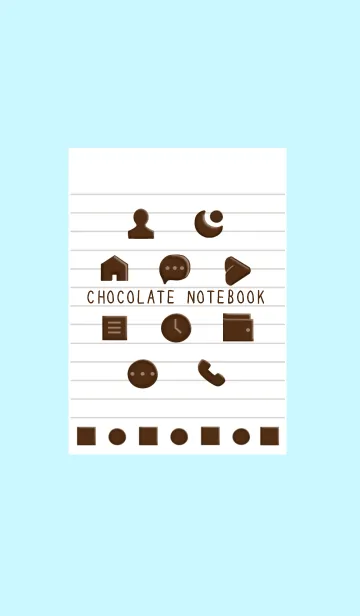 [LINE着せ替え] チョコレートノート/ライトブルーの画像1