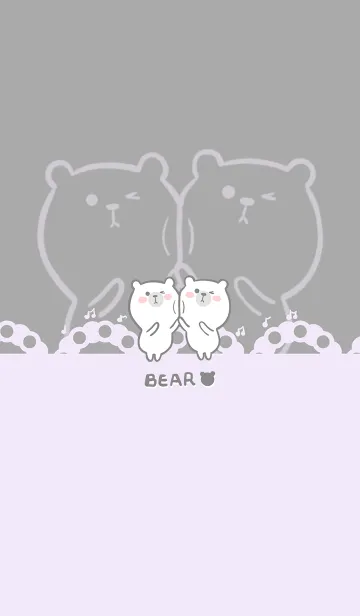 [LINE着せ替え] Dancing Bear-Grey (Pu2)の画像1