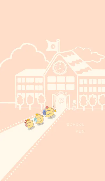 [LINE着せ替え] Yellow Duck School fun-Light Orange(Be4)の画像1