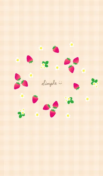 [LINE着せ替え] いちご シンプルかわいい4の画像1