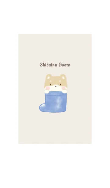 [LINE着せ替え] しばいぬと長靴 -ネイビー-の画像1