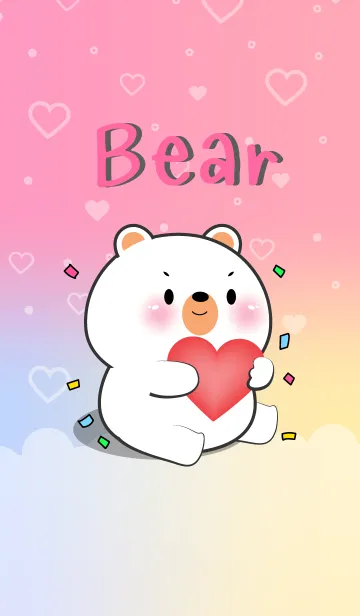 [LINE着せ替え] LOVE U White Bear Theme (JP)の画像1