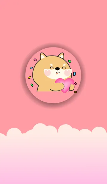 [LINE着せ替え] Simple Shiba Inu Love Pink Color (JP)の画像1