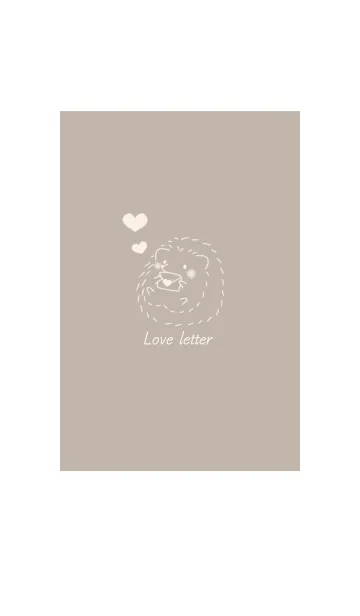 [LINE着せ替え] ハリネズミとラブレター モカベージュの画像1