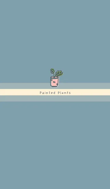 [LINE着せ替え] Painted plants JA-gray blue (Ye3)の画像1