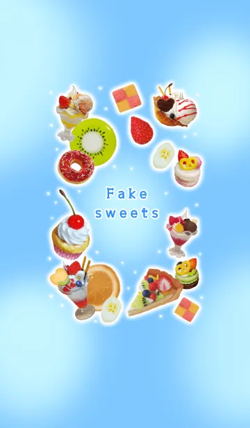 [LINE着せ替え] Fake sweets★blue&light blueの画像1