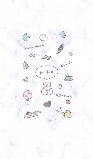 [LINE着せ替え] 「Fika」大理石♥パープル13_1の画像1