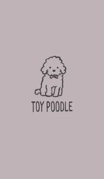 [LINE着せ替え] 落書きワンコ-トイプードル-パープルグレーの画像1