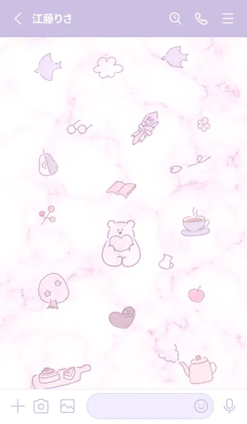 [LINE着せ替え] 「Fika」大理石♥ピンクパープル12_1の画像2