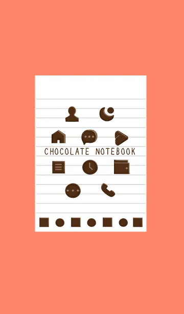 [LINE着せ替え] チョコレートノート/アプリコットカラーの画像1