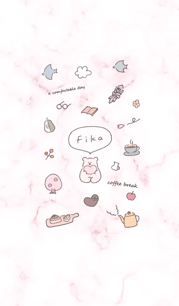 [LINE着せ替え] 「Fika」大理石♥ピンク11_1の画像1