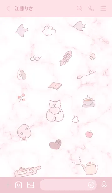 [LINE着せ替え] 「Fika」大理石♥ピンク11_1の画像2