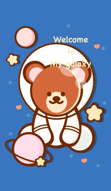 [LINE着せ替え] Cute pastel bear galaxy 2の画像1