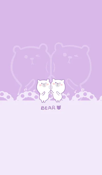 [LINE着せ替え] Dancing Bear-Pink Purple (Pu2)の画像1