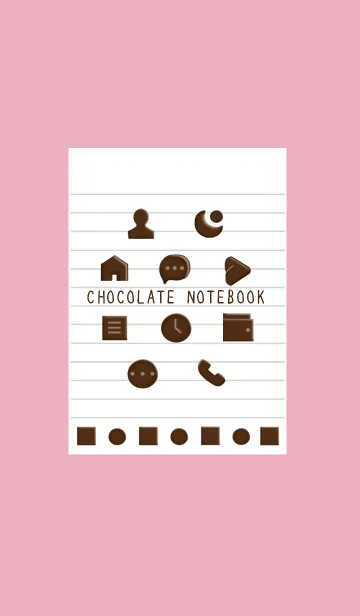[LINE着せ替え] チョコレートノート/ローズピンクの画像1