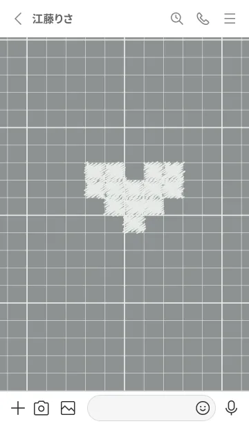 [LINE着せ替え] 方眼紙にハート アルミニウムグレイの画像2