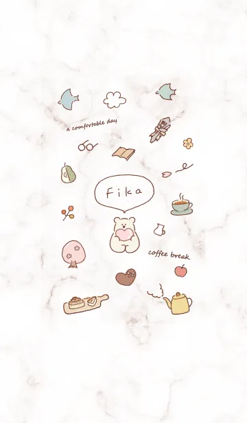 [LINE着せ替え] 「Fika」大理石♥ピンクブラウン09_1の画像1