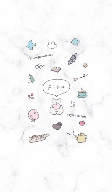 [LINE着せ替え] 「Fika」大理石♥ウィスタリア08_1の画像1