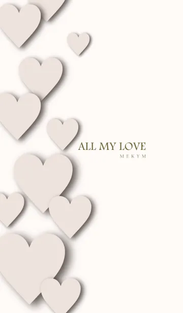 [LINE着せ替え] ALL MY LOVE BEIGEHEART-MEKYM 25の画像1