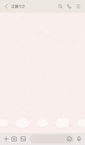 [LINE着せ替え] もこくも シンプル - ピンク ベージュ 02の画像2