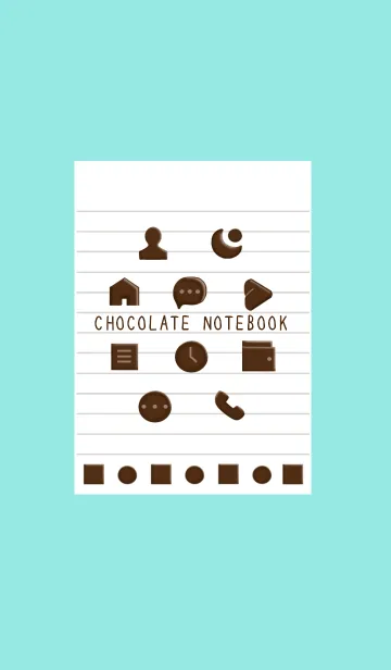 [LINE着せ替え] チョコレートノート/ブルーグリーンの画像1